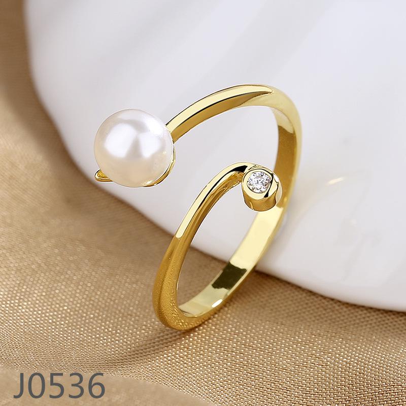 

Корейское кольцо с жемчугом класса люкс для женщин – Высококачественное регулируемое украшение на указательный палец, настраиваемая оправа. Adjustable Open
