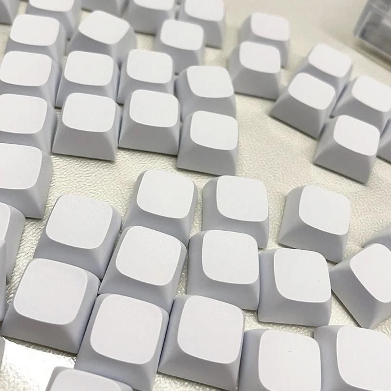PBT-Tastenkappen, 68 Tasten, minimalistisches weißes Blanko-Tastenkappen-Sublimations-Tastenkappen für AK680 RK68 DK68 Tastaturlayouts