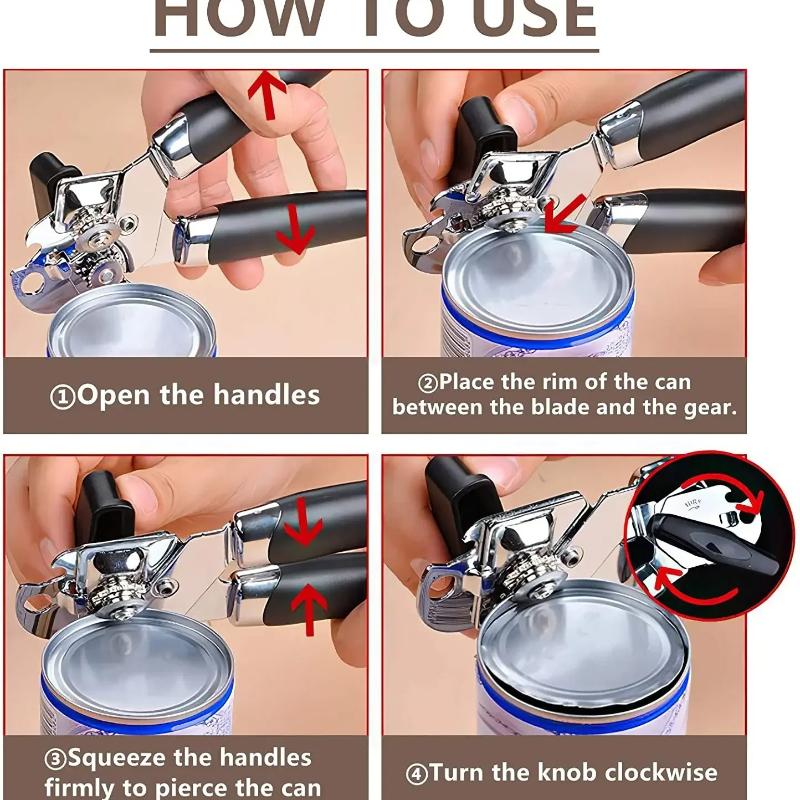 Multi-functional Stainless Steel Can Opener, Manual Powerful Can Knife, Bottle Opener, Household Multi-functional Can Opener