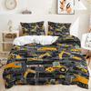 Three-Piece Set 3D Quilt Cover Cartoon Transporter Kit Double Bedding