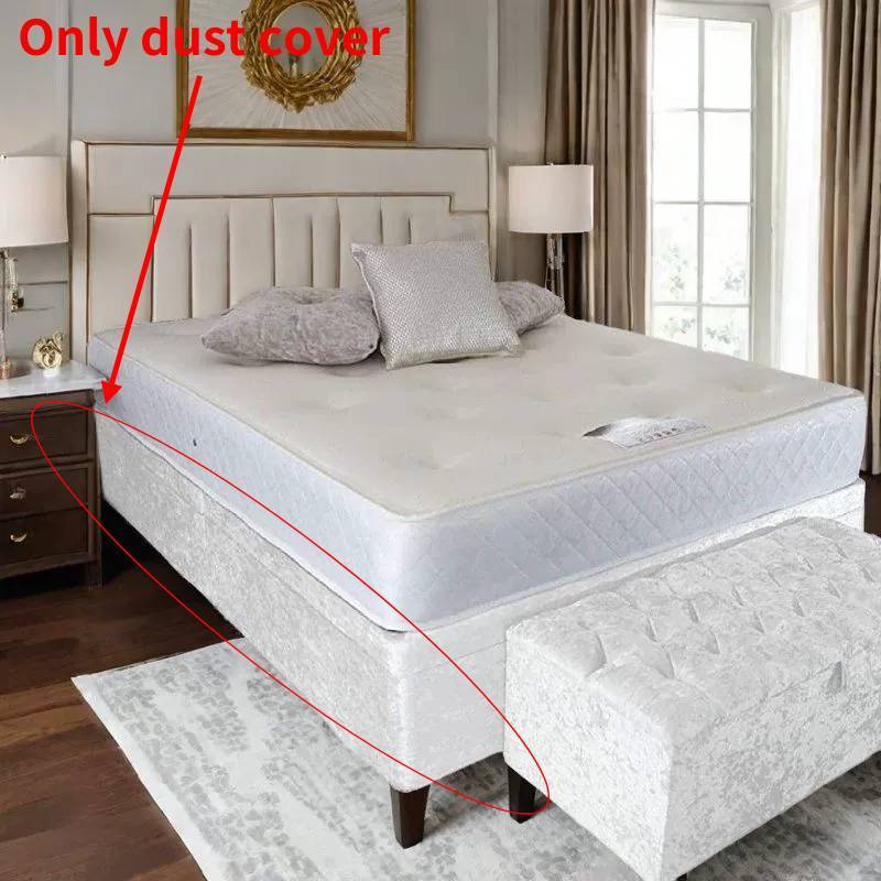 

Plush Bed Box Cover With Soft Edging For Bed Dustproof Hotel Home Use 150x200x30cm бежевый