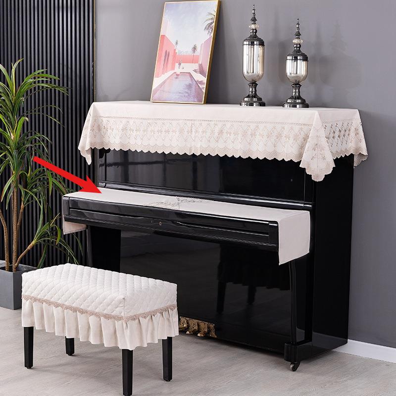 Modern Minimalist Nordic Style Dust Cover Fabric Upright Piano Cover Cloths Half Covered Piano Key Protective Cloth Home Decorat Bench with Skirt Edge