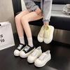 Summer Korean version lace-up thick-soled heightening little white shoes breathable versatile soft-soled casual board shoes big head women's shoes