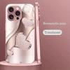 Funkelndes Rosa Herz Kurvenmuster Metallische Farbe Glas Handyhülle Für iPhone 11 12 13 14 15 16 17 Pro Max Plus 16E 17Air Hülle
