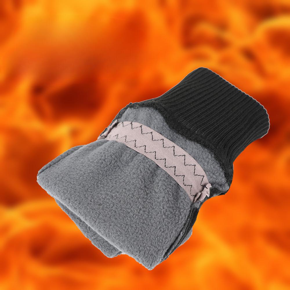 Warm Gloves for Men In Winter Plus Velvet Thickened Warm Touch Screen Non Slip Outdoor Riding Double Sided Fleece Gloves