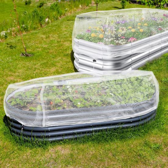 Garden Bed Cover Netting Plant Insect Barrier Netting with Drawstring Fine Mesh Bird Netting for Raised Garden Bed Planter Box Protection from Animal