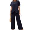 Cross-border 2026 European and American New Women's Clothing Fashion Casual Cross Large Size Irregular Summer Suit Wide-leg Pants Suit