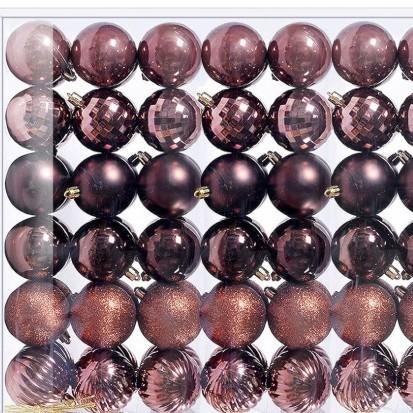 Christmas Ornament Balls 42 Pcs, 3 Cm Small Tree Baubles, Colorful Plastic Party Hanging Decorations, Holiday Party Decor Set