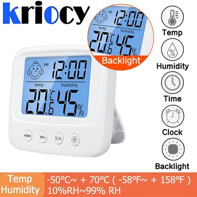 LCD Digital Thermometer Hygrometer Backlight Temperature Indoor Humidity Meter Sensor Electronic Weather Station Meter Room Baby