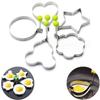 5Pcs Fried Eggs Mold with Handle Round Non-stick Stainless Steel Heart Shaped Omelette Mold for Griddle Egg Shaper Kitchen Tools