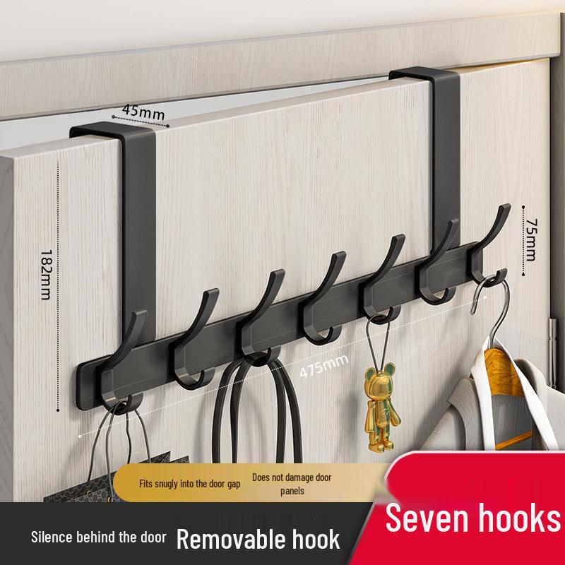 Perchero de Gancho Sobre la Puerta Sin Rastro para Abrigos, Sombreros y Organizador de Almacenamiento de Ropa