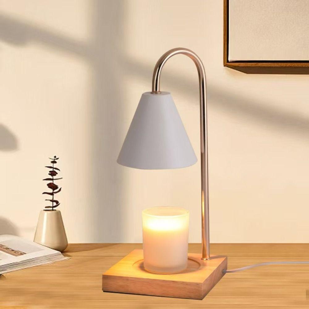 Aroma Diffuser Candle Warmer Lamp Desk Lamp Aromatherapy Candle Heating Lamp Solid Wood Base EU Plug Wax Melting Light