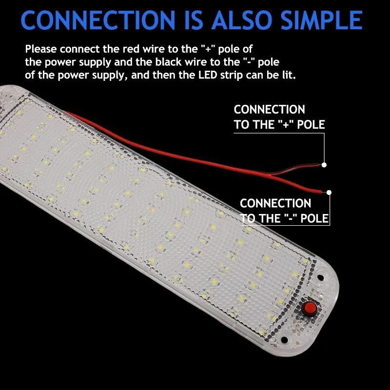 72LED Truck Cargo Light 12-80V Wide Voltage Waterproof Interior Lights Panel for RV Camper Van Cabin Super Bright Ceiling Lamp