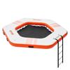 Opblaasbaar drijvend dok, ø8,5FT Opblaasbaar dokplatform met ø5FT Trampoline Net Zwembad, Antislip Drijvend Platform Watermat met Draagtas &