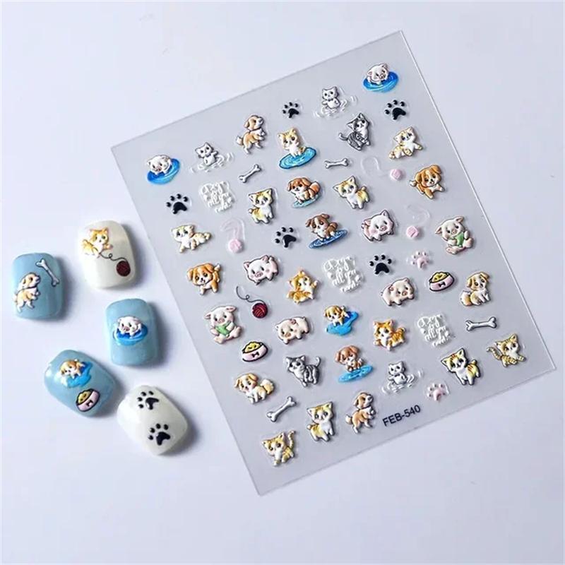 1pcs New 5D Bronzing Punk Moon Nail Art Charms Gothic Star Adhesive Slider Press on Nail Decoration Decals Accessories DIY
