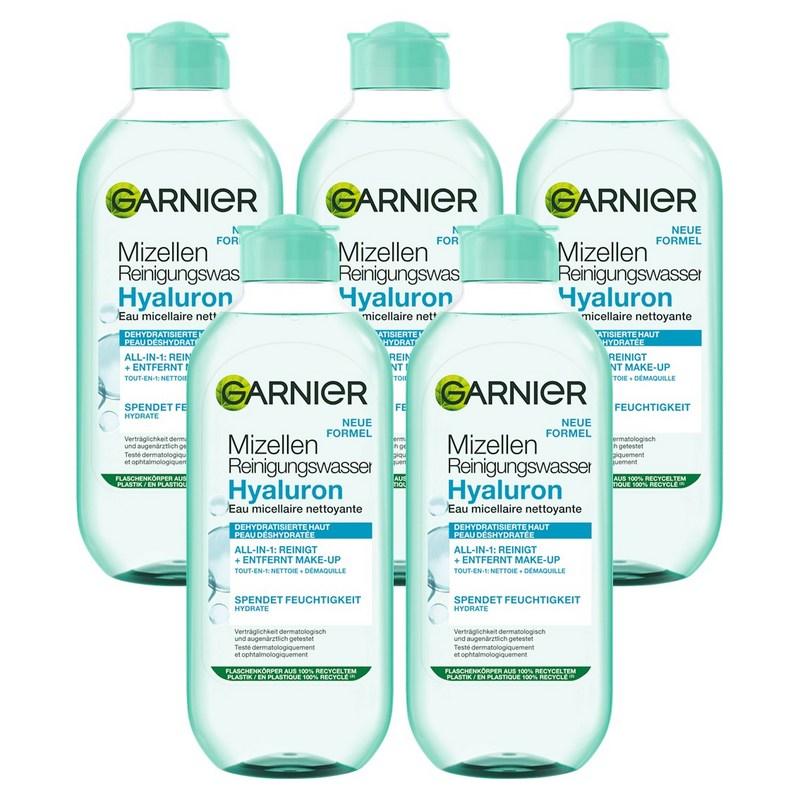 Garnier Skin Active Micellar Cleansing Water Hyaluronic Moisturizing Gentle Cleansing, 400ml, 5 pcs