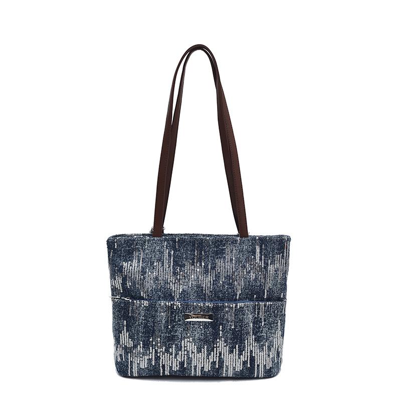 

Niche versatile tote bag simple casual sequin bag high-end women s bag single shoulder double shoulder multi-functional bag