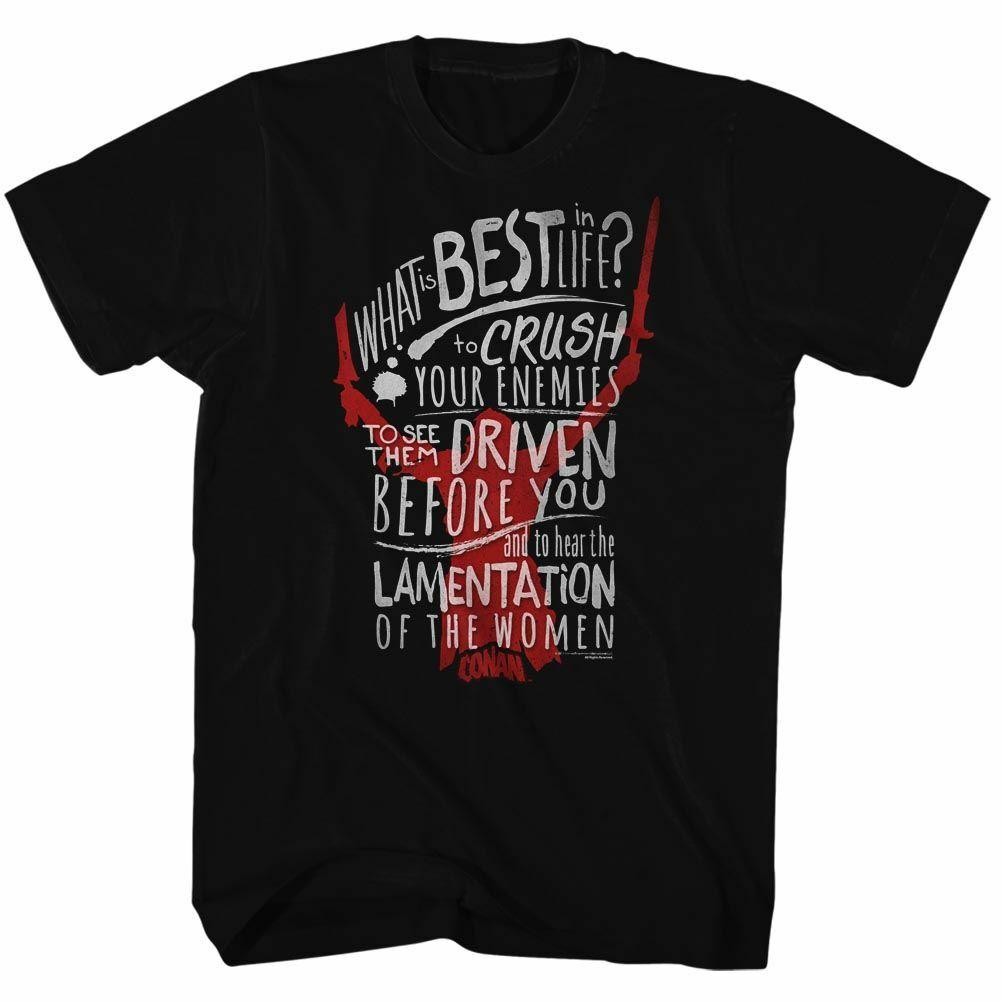 Conan The Barbarian Crushing Is The Best Black Adult T-Shirt Mens Womens Tees Top M