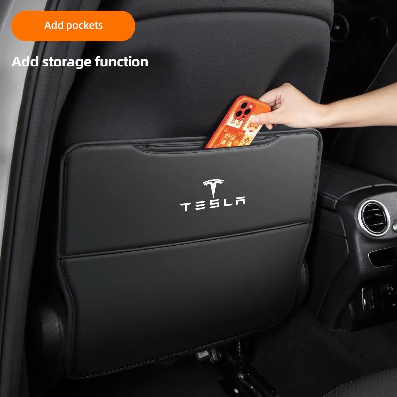 2Pcs Car Seat Anti Kick Pad Protective Cover Auto Accessories For Tesla Model-Y Model-3 Model-X Model-S Cybertruck Roadster