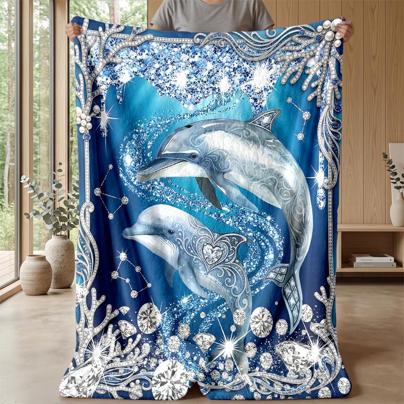 Jeweled Bow and Flowers 1 Theme blanket Lightweight Warm Flannel Blanket Decorative Throw Blanket for Home Decoration