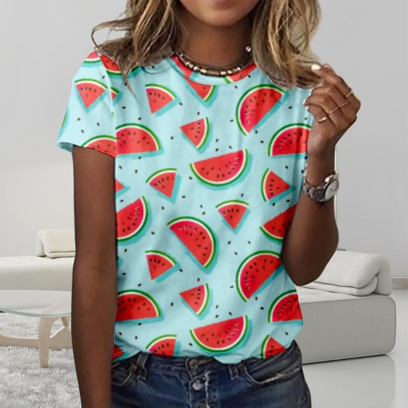 Women's Round-Neck Casual Short Sleeve T Shirt Harajuku Top Y2k Tees Female Clothing