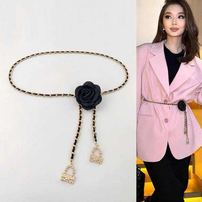 Modern Waist Floral Chain Belt Accessory In Metallic Colors Perfect For Every Fashionistas Wardrobe