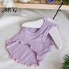 Pet Hair Reduction Shirt Ribbed Sleeveless Dog T-Shirt, Breathable Girl Vest Shirt, Soft Fabric Top Summer Puppy Outfit for Small Dogs Bichon