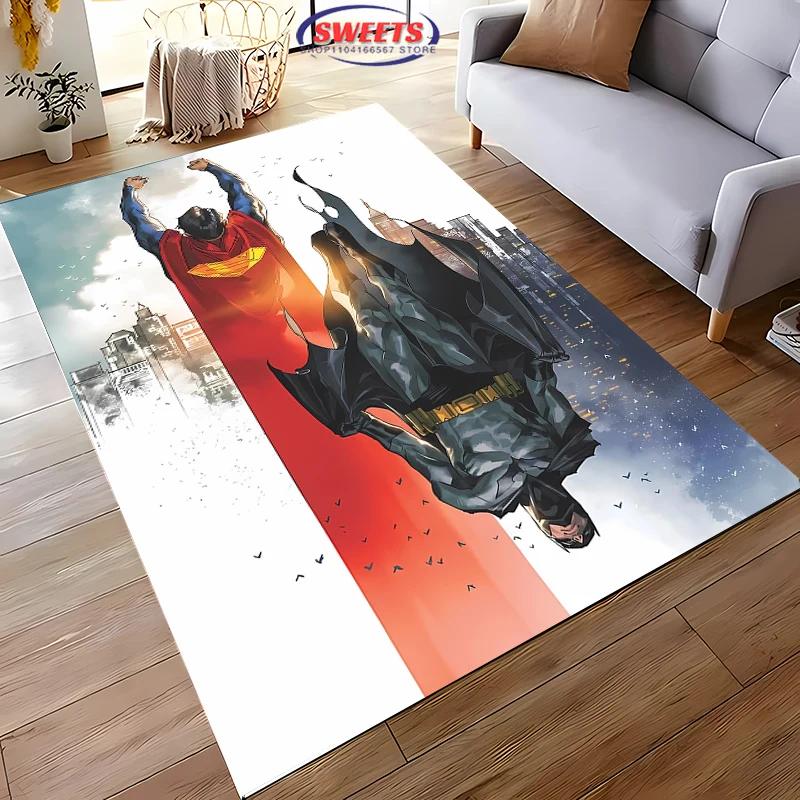 Superman Carpet, Bedroom Floor Mat, Living Room Sofa Bed Mat, Non-slip Exquisite Home Decor, Durable Machine Washable Rug