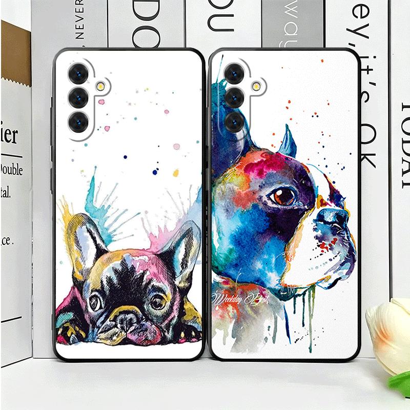 French Bulldog Dog Pug Design Soft Phone Case for Samsung A17 A37 A57 A16 A26 A36 A56 A15 A25 A35 A55 A14 A24 A34 A54 A13 A23 A3