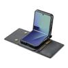 DG.MING M5 Series for Samsung Galaxy Z Flip7 5G Case RFID Blocking Card Slots Leather+PC Phone Cover