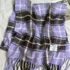 Women's Wool Blend Plaid Tassel Scarf - Warm, Thick, Versatile Korean-Style Shawl for Autumn/Winter