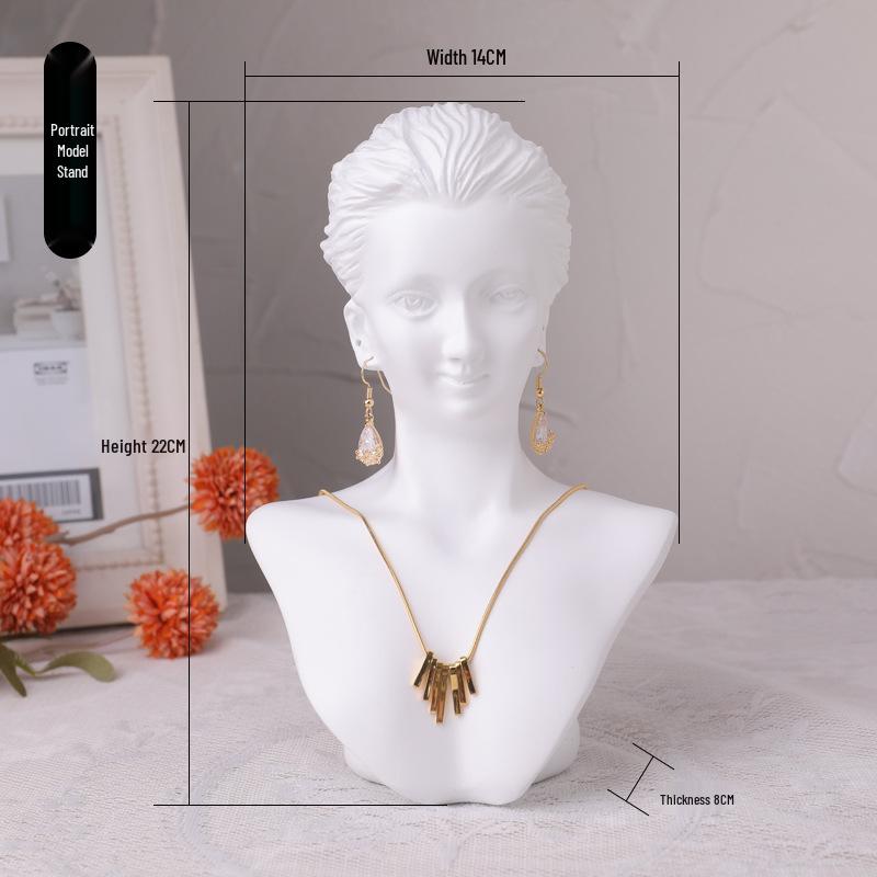 Jewelry Display Mannequin: Necklace, Earring, Ring, Bracelet Holder & Storage Stand.