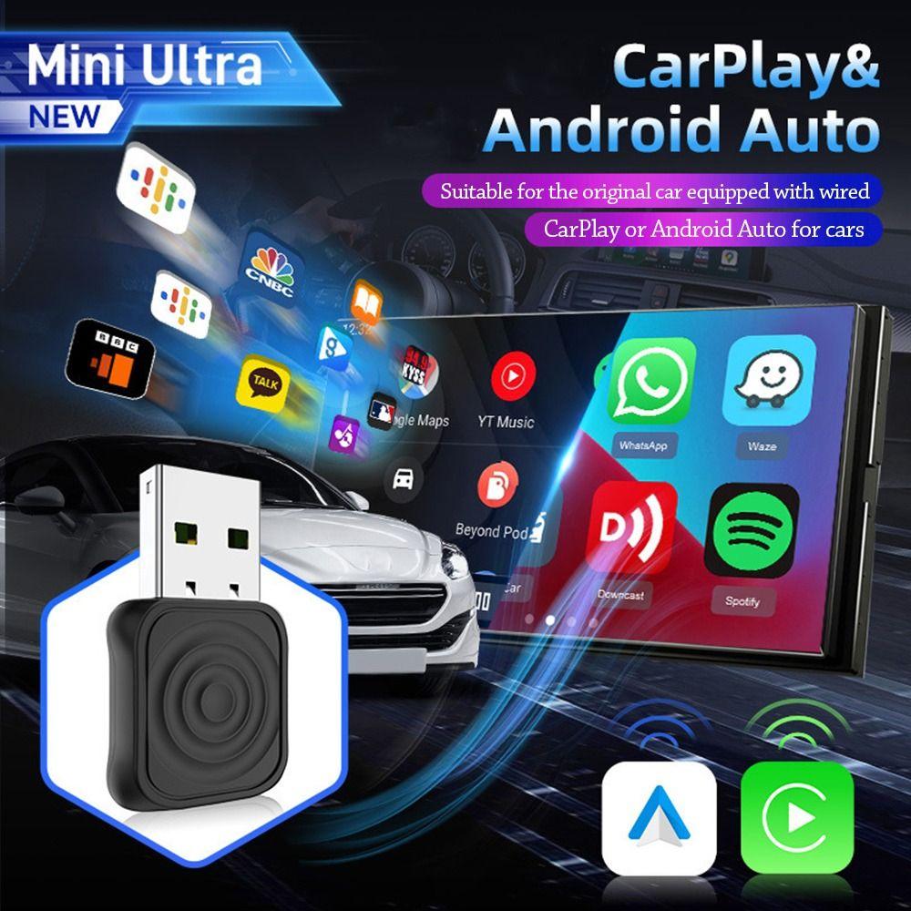 Mini Ultra Wireless CarPlay Adapter 2in1 Wired To Wireless Converter CarPlay Video Adapter  Car