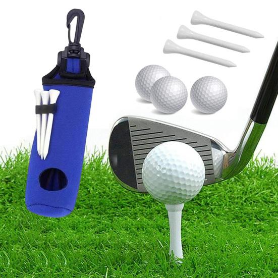 Golfballoppbevaringsveske med T-holder Nøkkelring med stor kapasitet Belteklipsdesign Bærbar golfballbæreveske