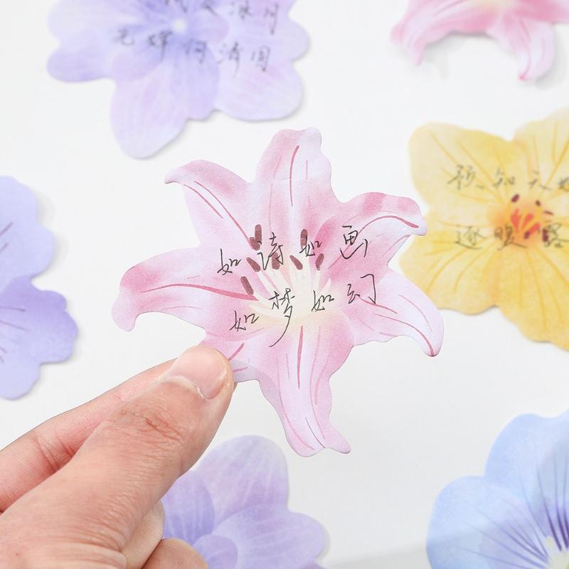 Office School Supplies Flowers Sticky Notes Cute Little Fresh N Times Special Shaped Paper Can Be Pasted Memo Pad Kawaii Gift