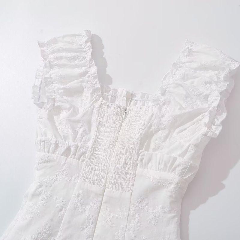 Kaslead New Arrival Women's Clothing Fashion Style Fashion Minimalist Sweet and Spicy American Farm Style Lace Dress