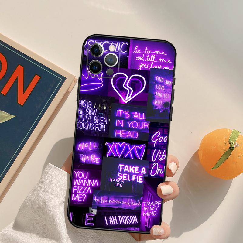 

Фиолетовый эстетичный чехол Funda для iPhone 16 Pro Max 14 11 12 13 15 Pro Max Mini XR 16e 15 16 Plus. iPhone 11