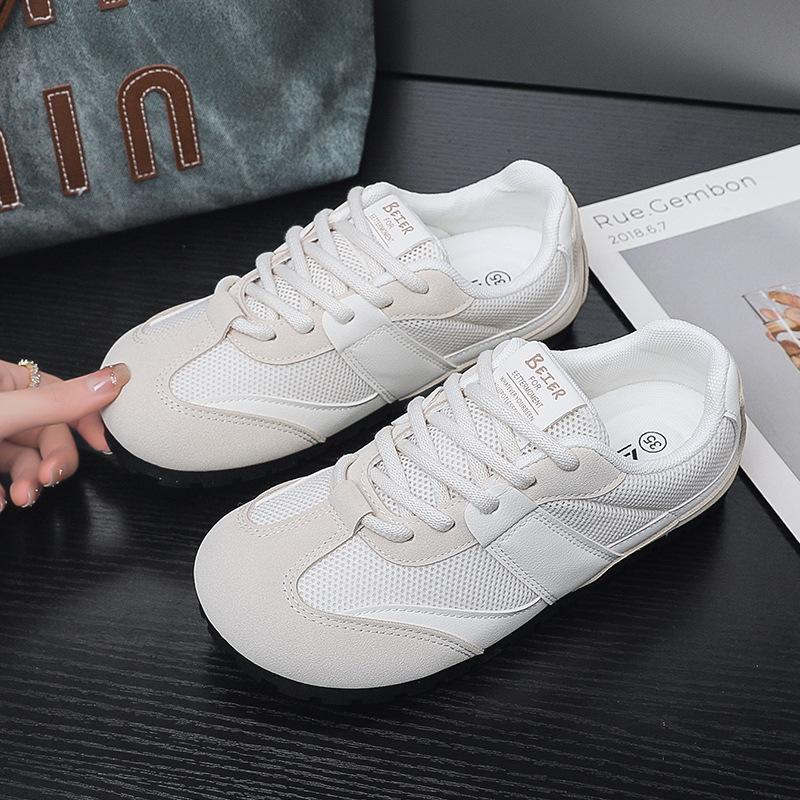 

Retro double net women s early autumn spring new design casual board shoes ballet versatile 40 бежевый