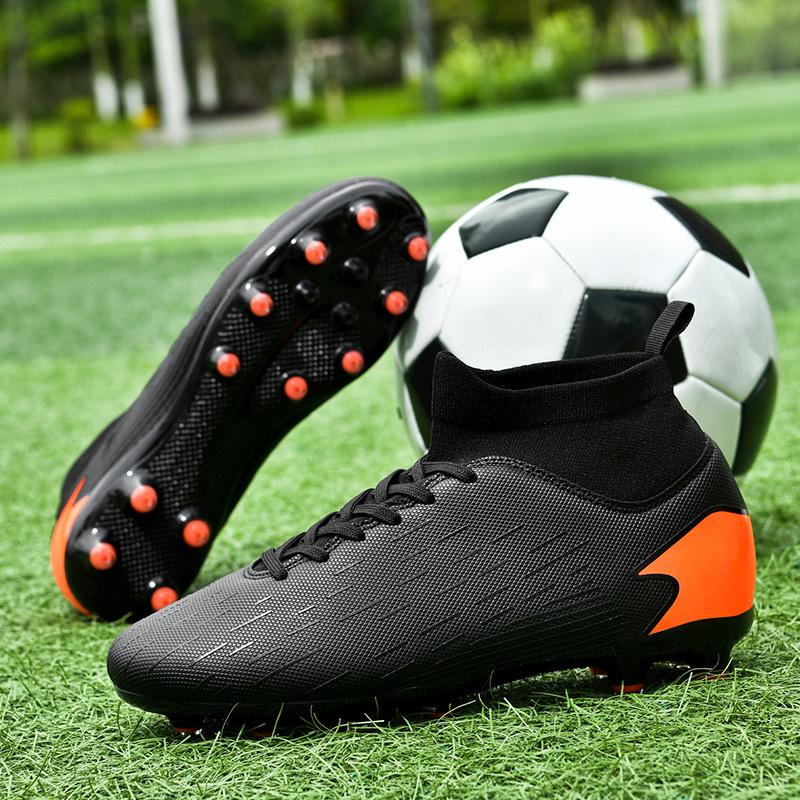Year of the Dragon New Women's Football Shoes Broken Nails Men's High-top Mandarin Duck Long Nails Adult Game Training Sports Football Shoes