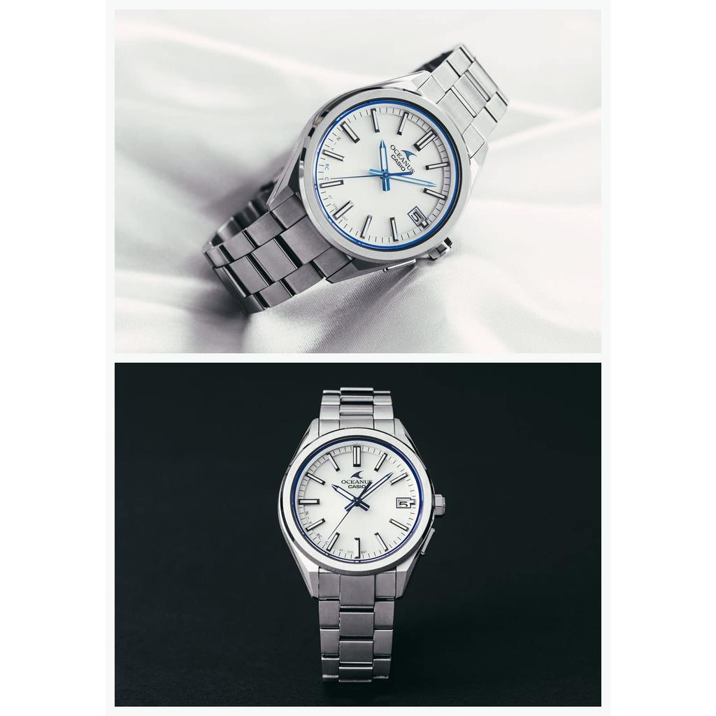 Casio OCEANUS Men's White Watch Bluetooth Solar Radio Wave Sapphire Glass Japan Made OCW-T200S-7AJF