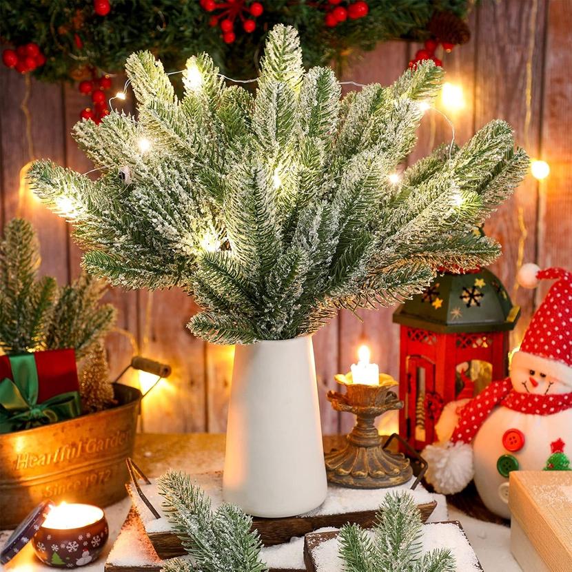 10/20Pcs Artificial Plants Pine Home Room Outdoor Garden Yard Table Decor Accessory Wedding Party Christmas Tree Gift Box Props