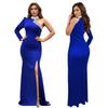 C7268 Women's Off-the-Shoulder Rhinestone Split-Front Dress - New Fashion Europe America