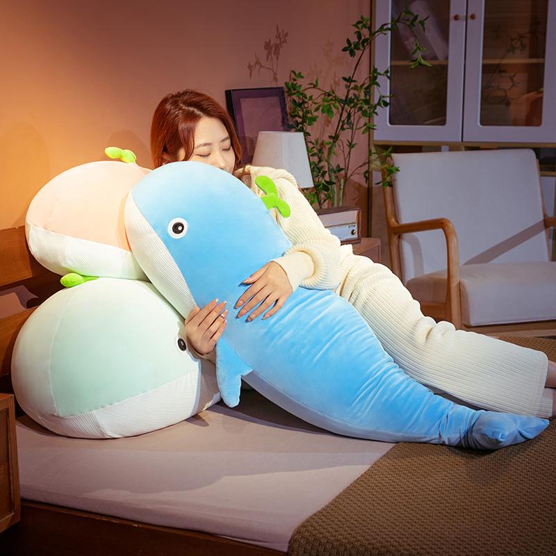 

60~150cm Gentle Stuffed Whale Toy Ocean Animal Underwater Giant Whale Plushie designed for Children Birth Date Present 65cm розовый