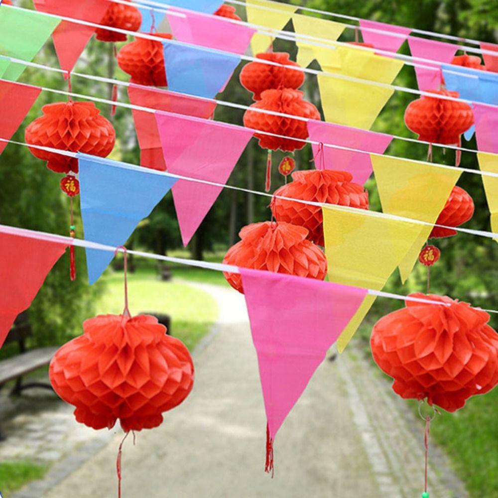 100m Multicolored Triangle Flags Colorful Home Garden Party Bunting Banner Wedding Supplies Decoration