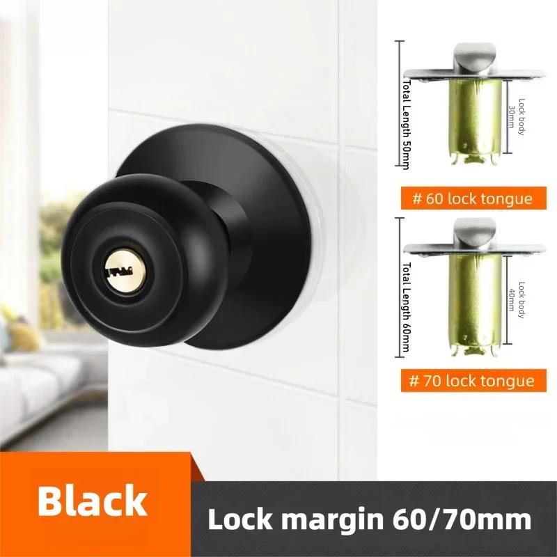 Stainless Steel round Ball Door Knobs Passage Entrance Lock Handle for Bedrooms Living Rooms Hardware Accessories