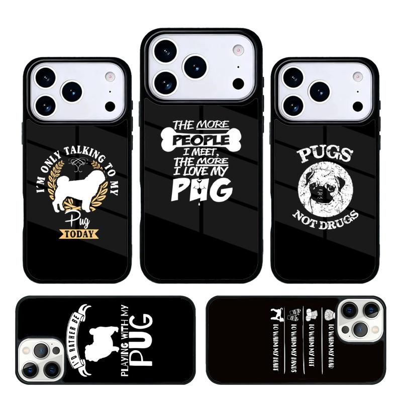 Funny Cartoon Pug phone case cover Compatible with for IPhone 17air 16e 15 14 13 12 11Pro Max 17 Air