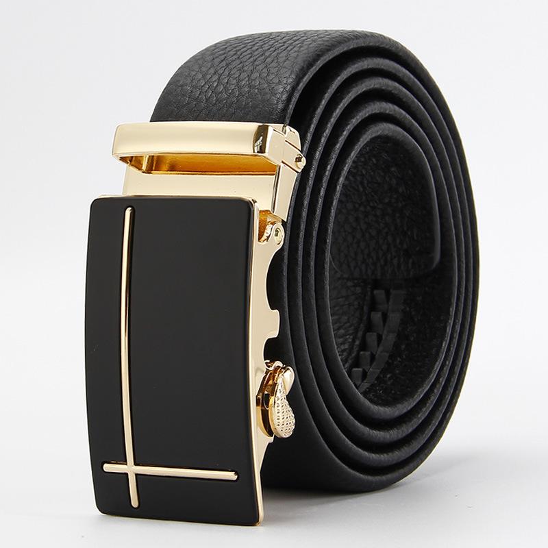Men's Head Layer Leather Belt High End Automatic Buckle Belt Business Versatile Cowhide Belt
