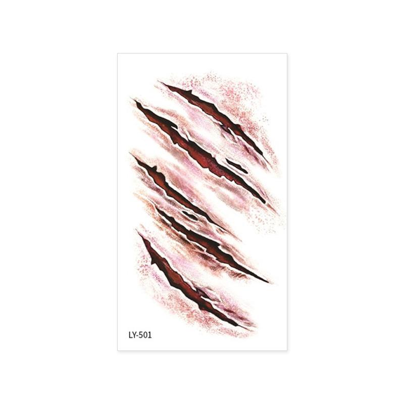 

Halloween Temporary Tattoos, Party Funny Wound Bloody Horror Makeup Stickers One Size белый