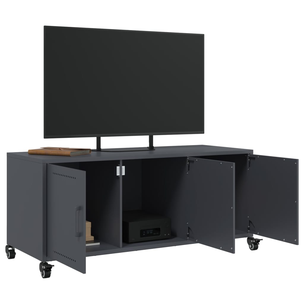 Vidaxl Szafka Rtv, Antracytowa, 100,5X39X43,5 Cm, Stal