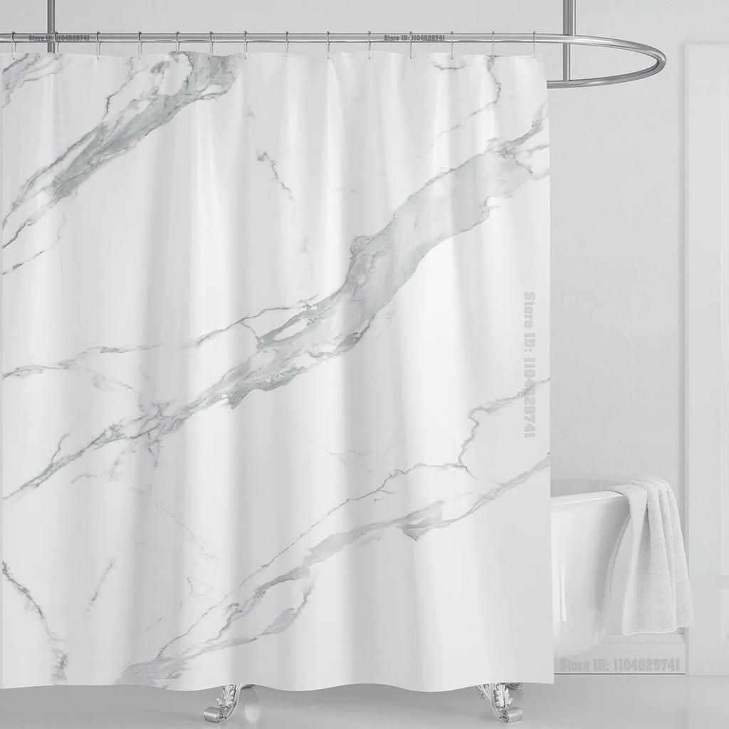 Marble Waterproof Shower Curtain Waterproof Shower Curtain For Bathroom Decor Printed Washable Shower Curtain With Hooks